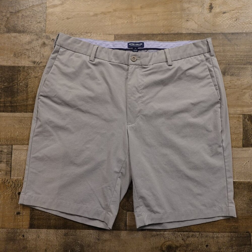 Peter Millar Crown Crafted Performance Shorts Men’s 36 Gray Golf Casual